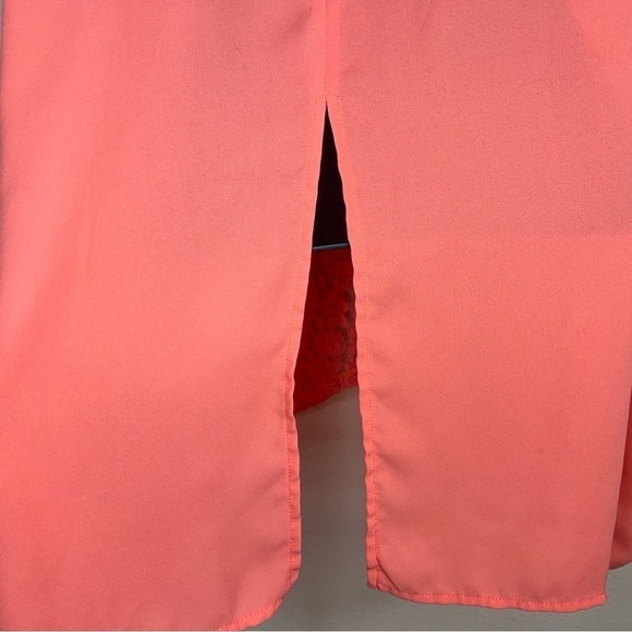 2X TRU SELF ORANGE LACE BLOUSE OPEN BACK CROPPED SHORT SLEEVE - Picture 10 of 13